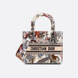 디올 레이디 디라이트 미디엄 백 (에크루 멀티 컬러 Dior Jardin d&#039;Hiver 자수)